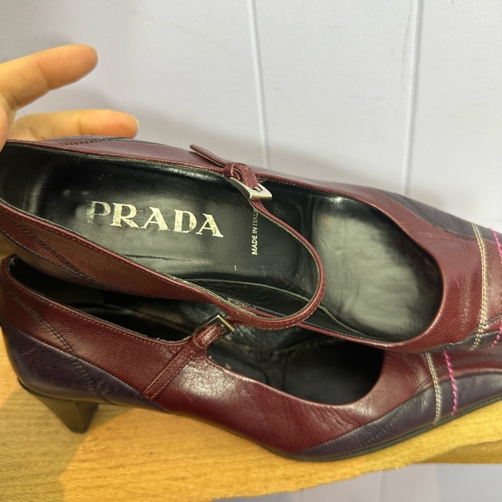 Prada Burgundy Mary Jane Heels - Picture 8 of 11
